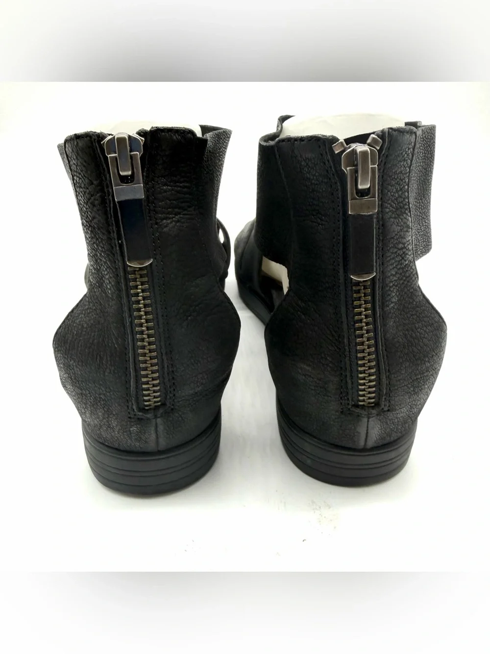 Eileen Fisher Womens Size 10 Sandals Sport Platform Cross Strap Rear Zip Black